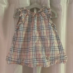 Burberry baby girl’s pale plaid dress